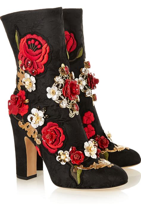 dolce gabbana black boots|dolce and gabbana embellished boots.